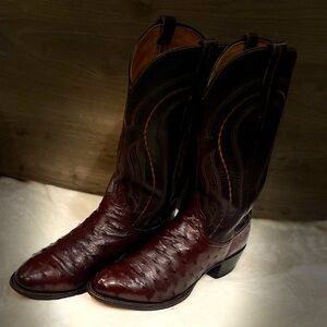 Lucchese Mens' Sienna Full Quill Ostrich Medium Round Toe Cowboy Boots